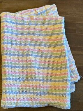 Pastel Striped Baby Blanket - Multi Color